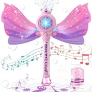 CEDQ Bubble Wands for Kids Girls - Light Up Thrilling LED \u0026 Sound Effect, Outdoor Party Birthday Princess Bubble Machine Toys for Toddlers, Gift for Girls Age 3 4 5 6 7 8 Year Old(Pink)